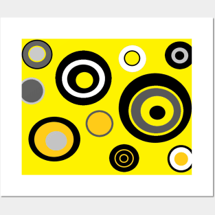 Experimental Geometric Circle Print Pattern (Yellow version) Posters and Art